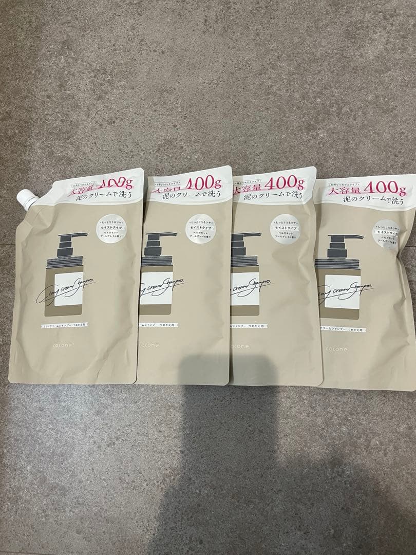 新品未開封　cocone クレイクリームシャンプー 詰め替え400g 4個セット