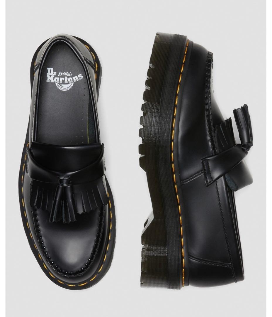 Dr.Martens(ドクターマーチン)フリンジ付き黒ローファー厚底 UK5