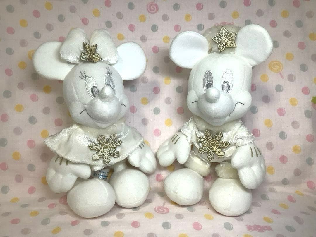 ディズニー ミッキー ミニー ぬいぐるみ 平成レトロ ホワイト レア 美