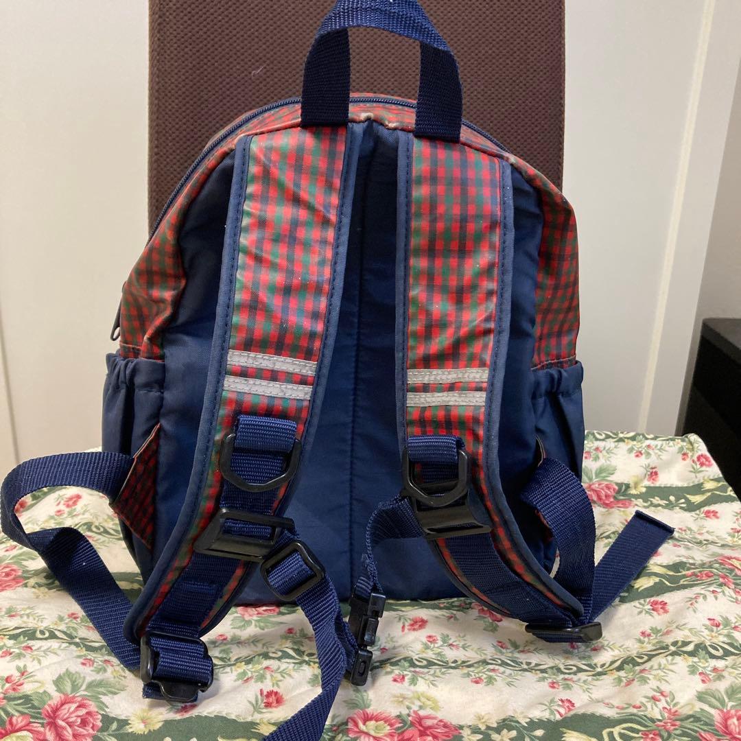 ファミリア キッズ リュック 赤チェック ナイロン製 familiar 子ども