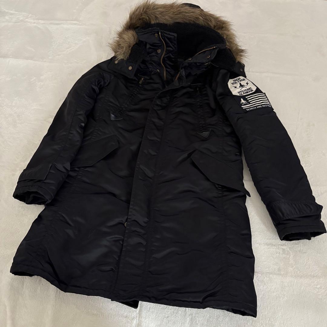 レア✨ヒステリックグラマー 2way ワッペン フードファー フリーサイズ 黒