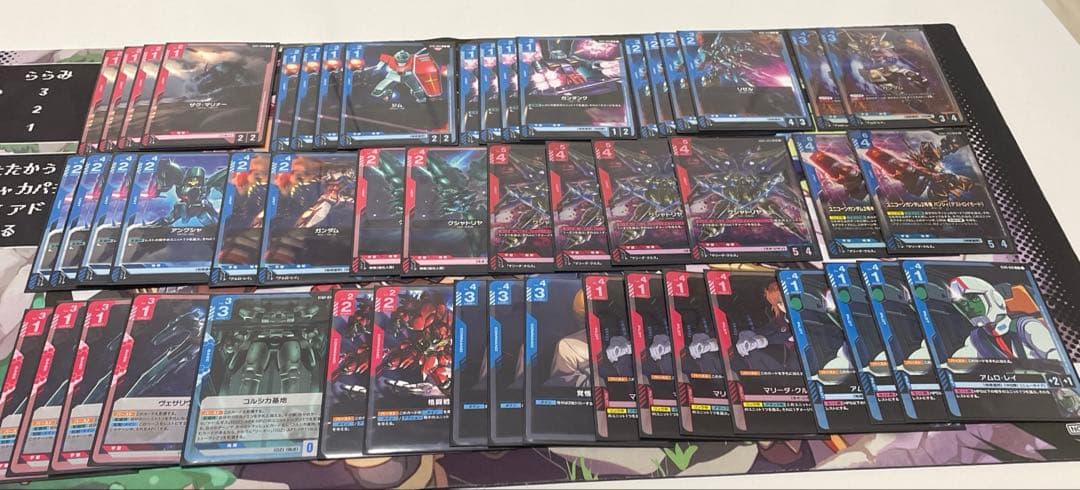 即日発送　ガンダムカード　赤青デッキ