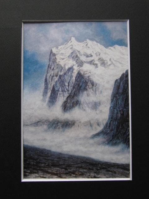 新井富美郎、【岳（スイスアルプス）】、希少な大判額装用画集より