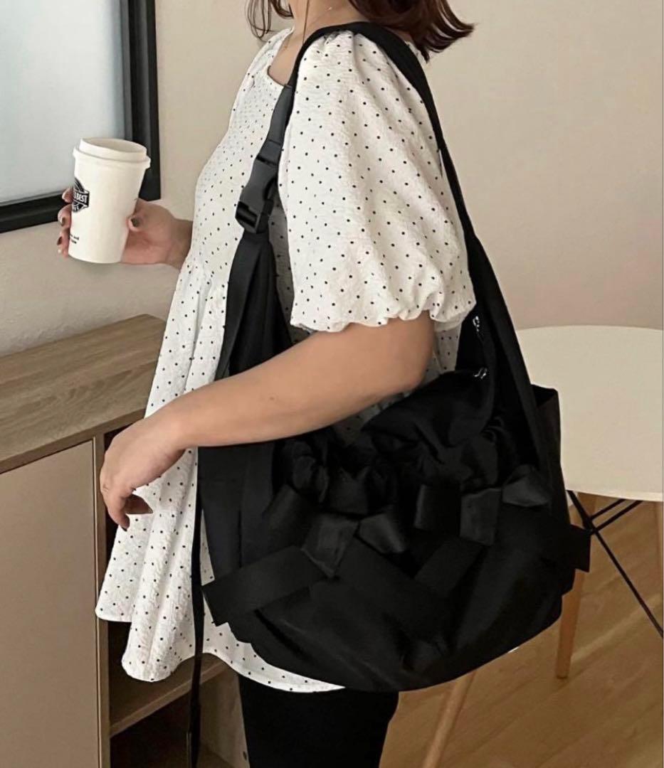 さーぽんバック撥水リボンナイロンショルダーバッグ