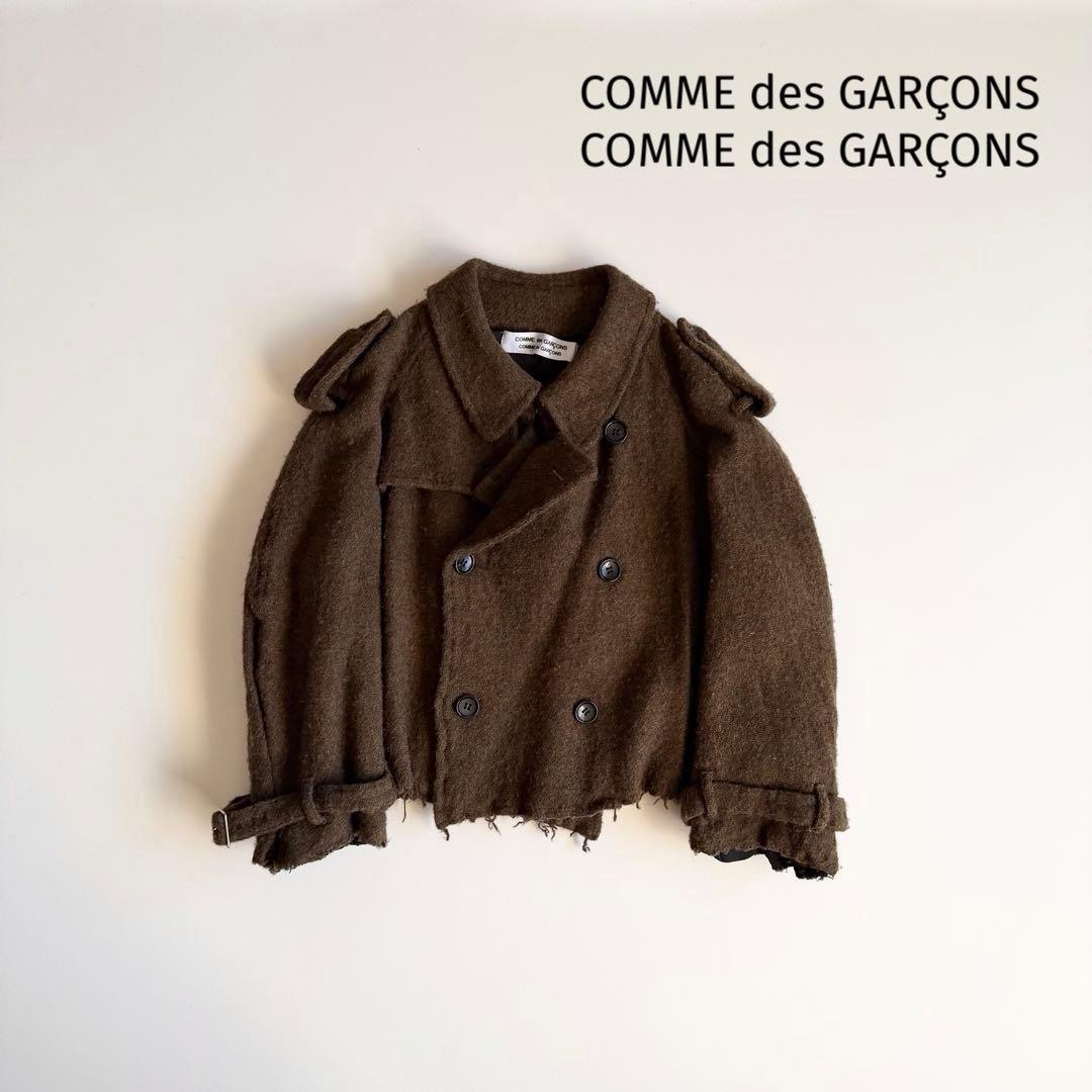 希少 【コムデギャルソン】00s 縮絨 断ち切り ショートトレンチコート