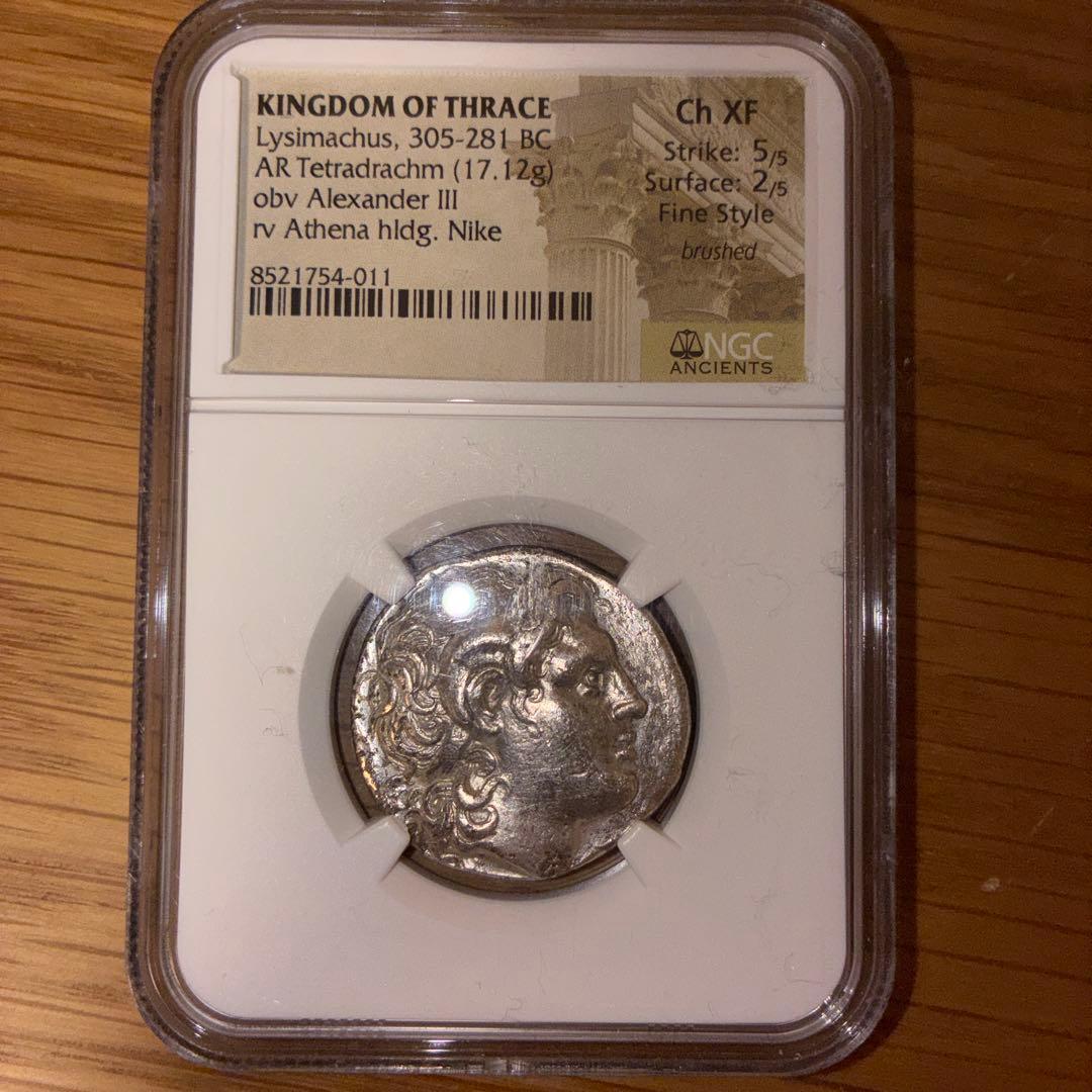 超希少！アレクサンドロス大王　アモンの角　テトラドラクマ銀貨　FineStyle