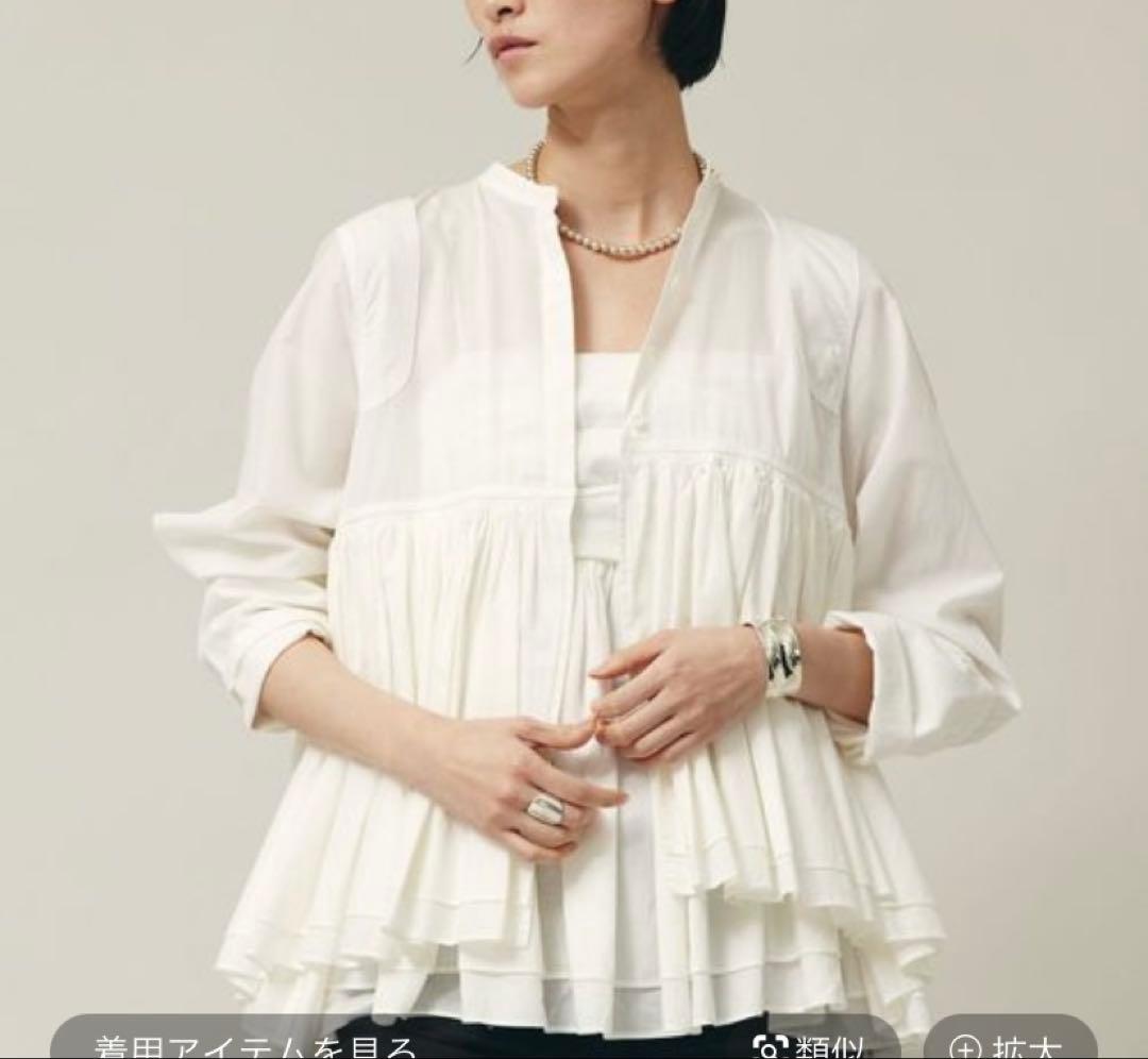 美品★curensology レイヤードギャザーブラウス