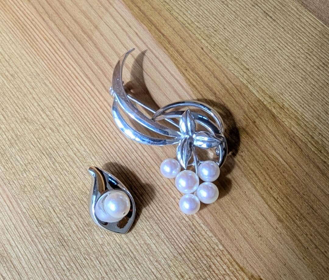 MIKIMOTO TASAKI ミキモト タサキ アコヤ ブローチ ペンダント MIKIMOTO（ミキモト） 約7mm天然あこや真珠ブローチ K18YG あこや