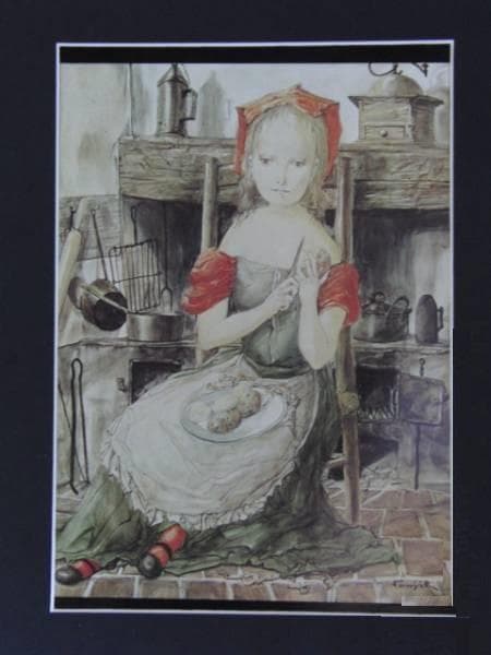 藤田嗣治、【Jeune Fille assise】、希少な額装用画集より、厳選 藤田嗣治 「少女像」 | | アトリエ・ブランカ