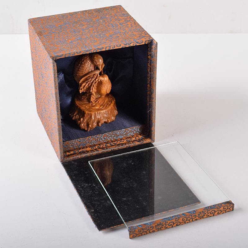 中国 鹿角細密雕 夫婦鶉 置物 箱付 7994E - メルカリ