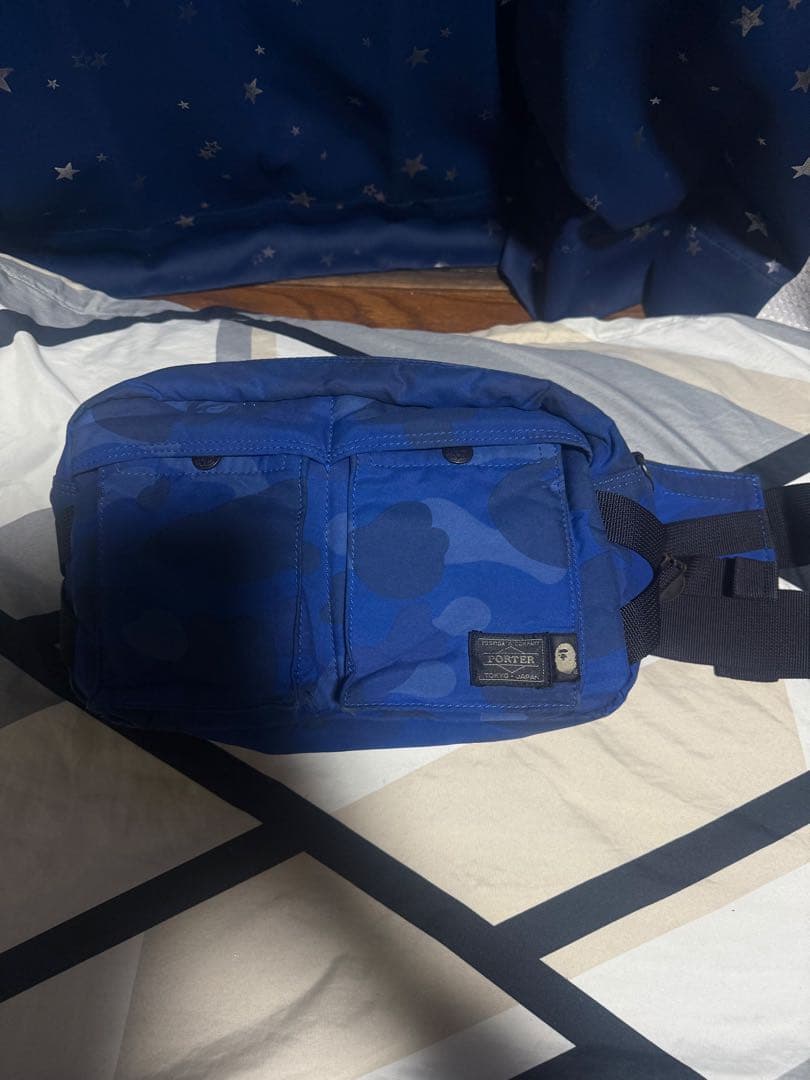 A BATHING APE PORTER ボディバッグ Blue