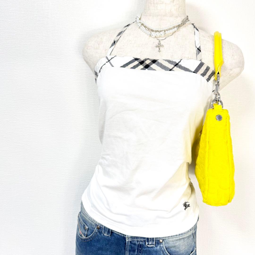 y2k❤️ BURBERRY BLUE LABEL ホルターネック トップス