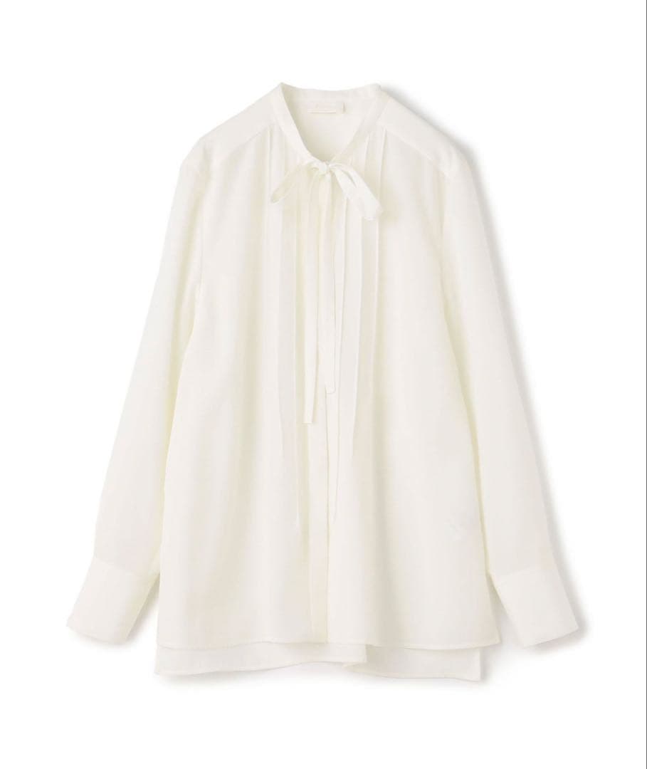 美品 ボールジィ クリアデシン ボウタイブラウス 長袖 ホワイト クリアデシン ボウタイブラウス｜トゥモローランド 公式通販