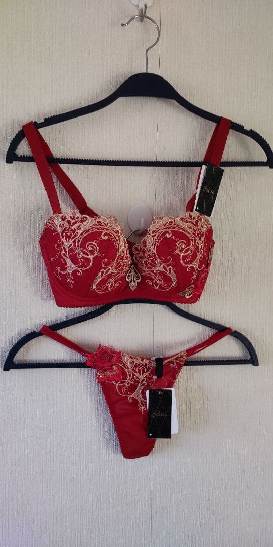 【Ten】 Salute 女優ブラ ブラジャーショーツセット D70 赤