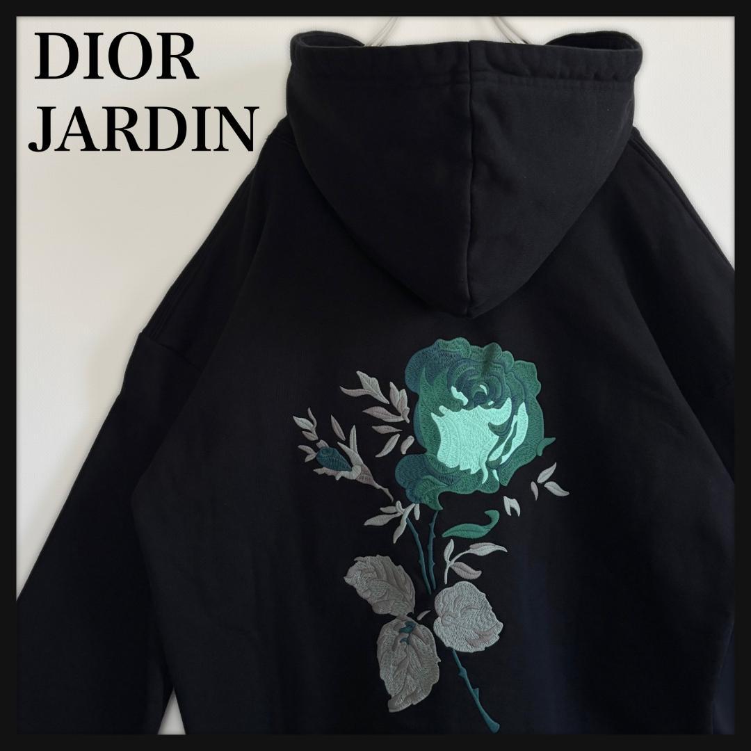[nov]【超人気・美品】ディオール・ジャルダン/パーカー/バラ刺繍/黒