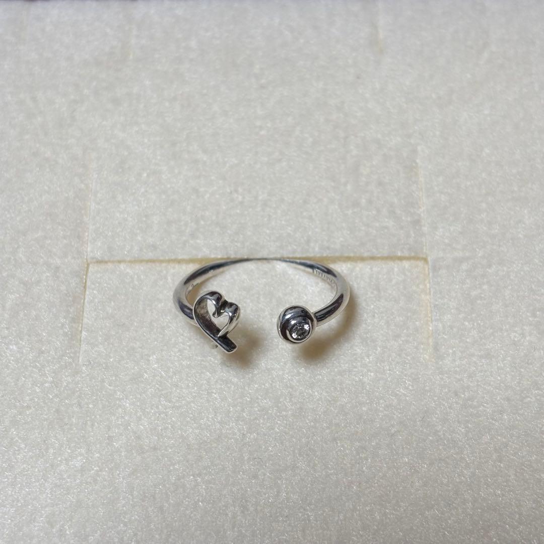 Tiffany & Coラビングハート 1P ダイヤ リングシルバーAG925