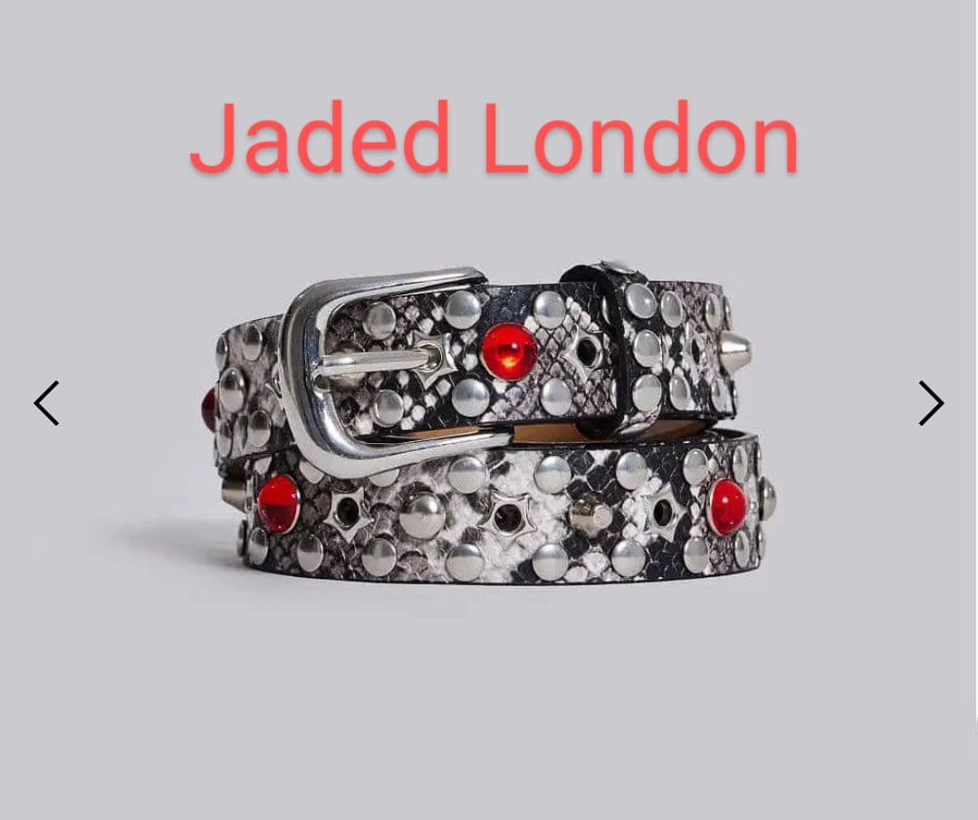 新品未使用品【Jaded London】ジェイデットロンドン　 スネーク柄ベルト 英国発大人気♪☆Jaded London☆Strike Metal Belt (JADED LONDON