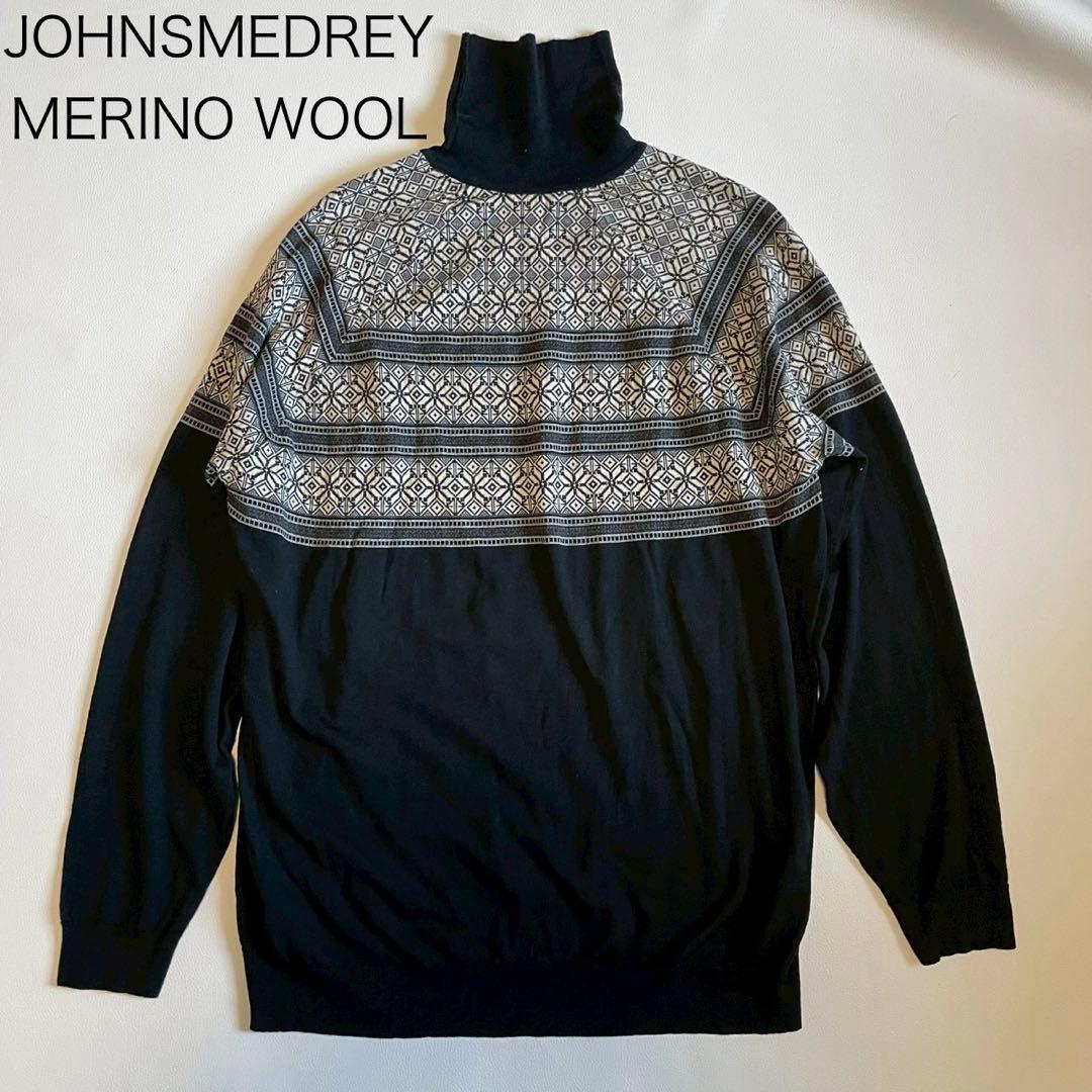 【ジョンスメドレー】タートルネック ニット ノルディック メリノウール　XXL