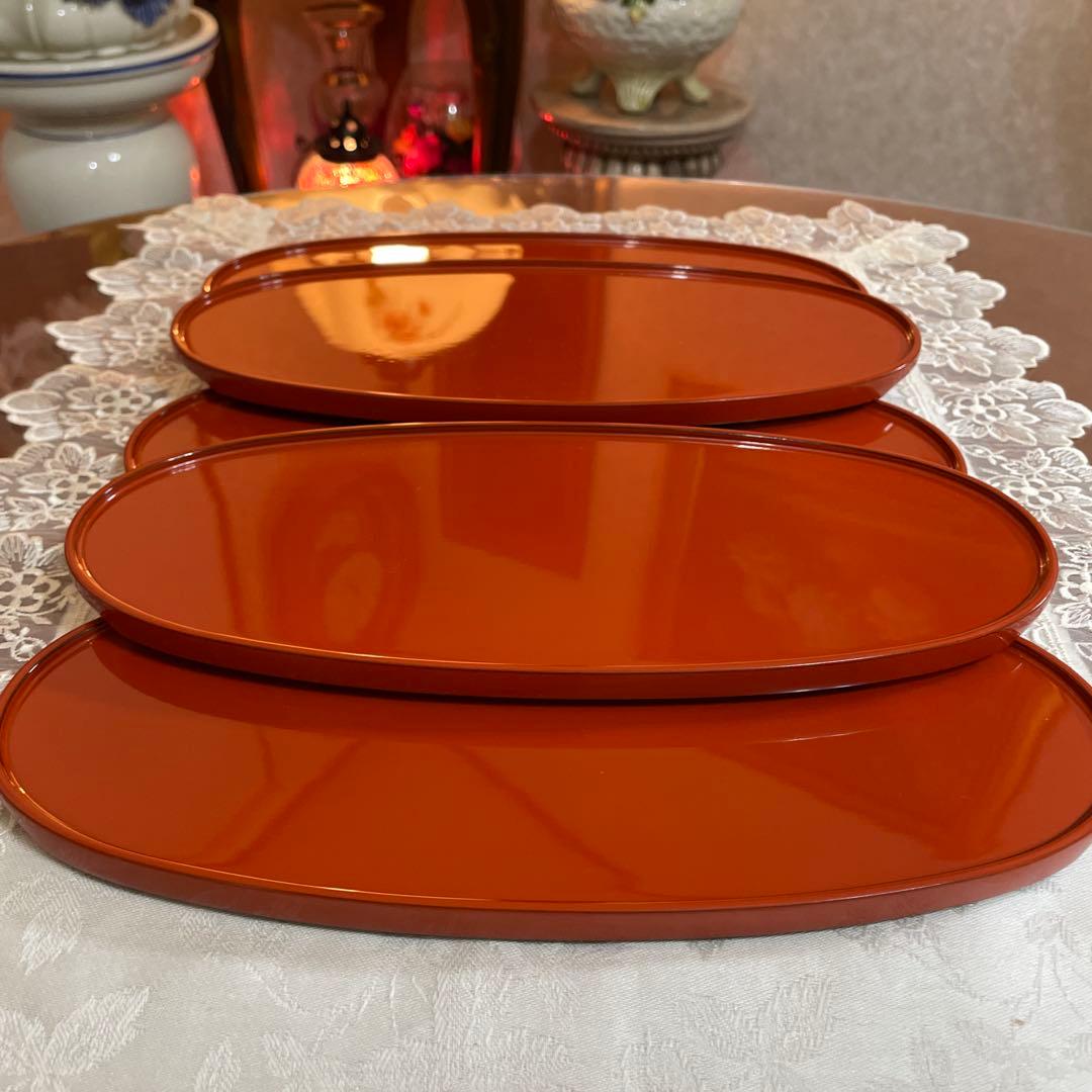 輪島塗 慶塚 楕円 お盆 5枚セット 前菜盆 オーバル 未使用 - メルカリ