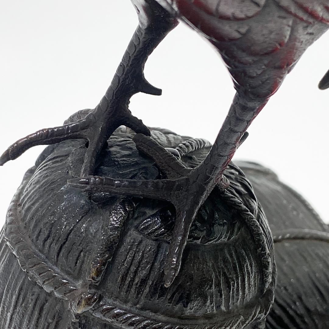 鋳金家 芳山 作 唐銅製 俵鶏置物 オブジェ 銅像 ブロンズ像 - メルカリ