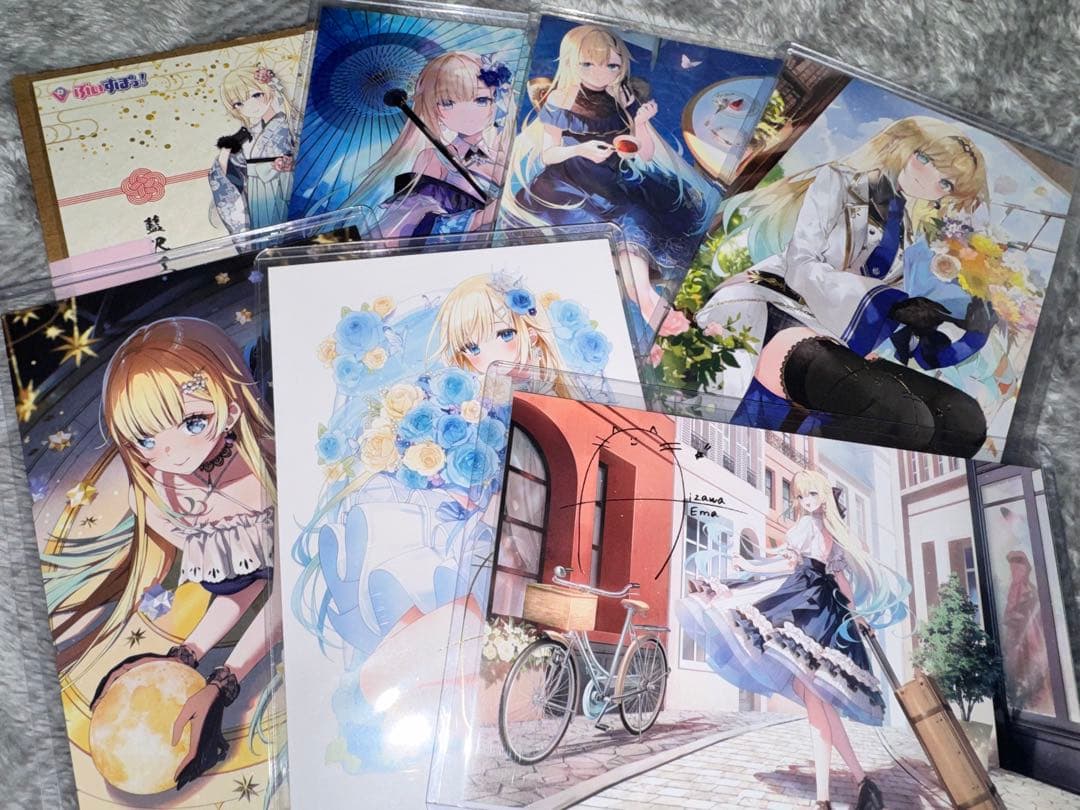 藍沢エマ 複製サイン入りポストカード6種＋α