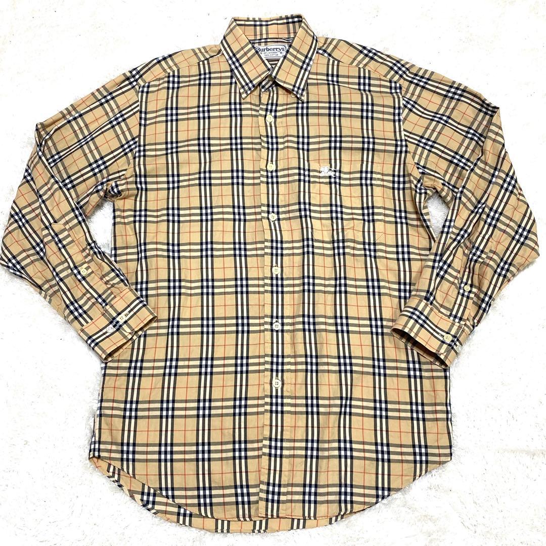 Burberrys バーバリー ノバチェック 長袖シャツ 39 M ホースロゴ