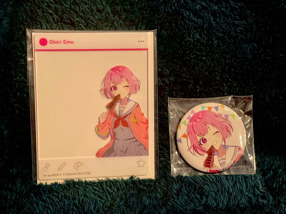 鳳えむ 神高文化祭 神山高校文化祭 アクリルカード 缶バッジ 2点セット プロセカ 鳳えむ 神山高校文化祭 アクリルスタンド アクスタ おむたつ