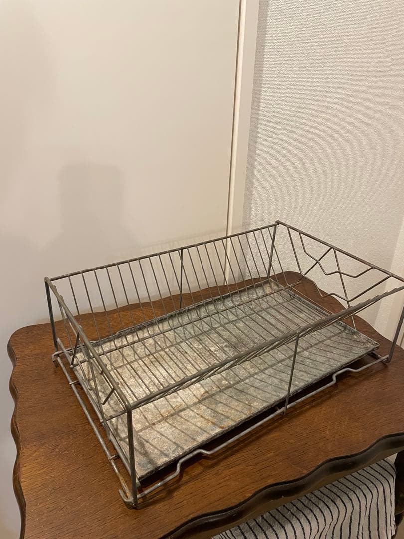 フランス アンティーク ワイヤーディッシュラック　アンティーク雑貨