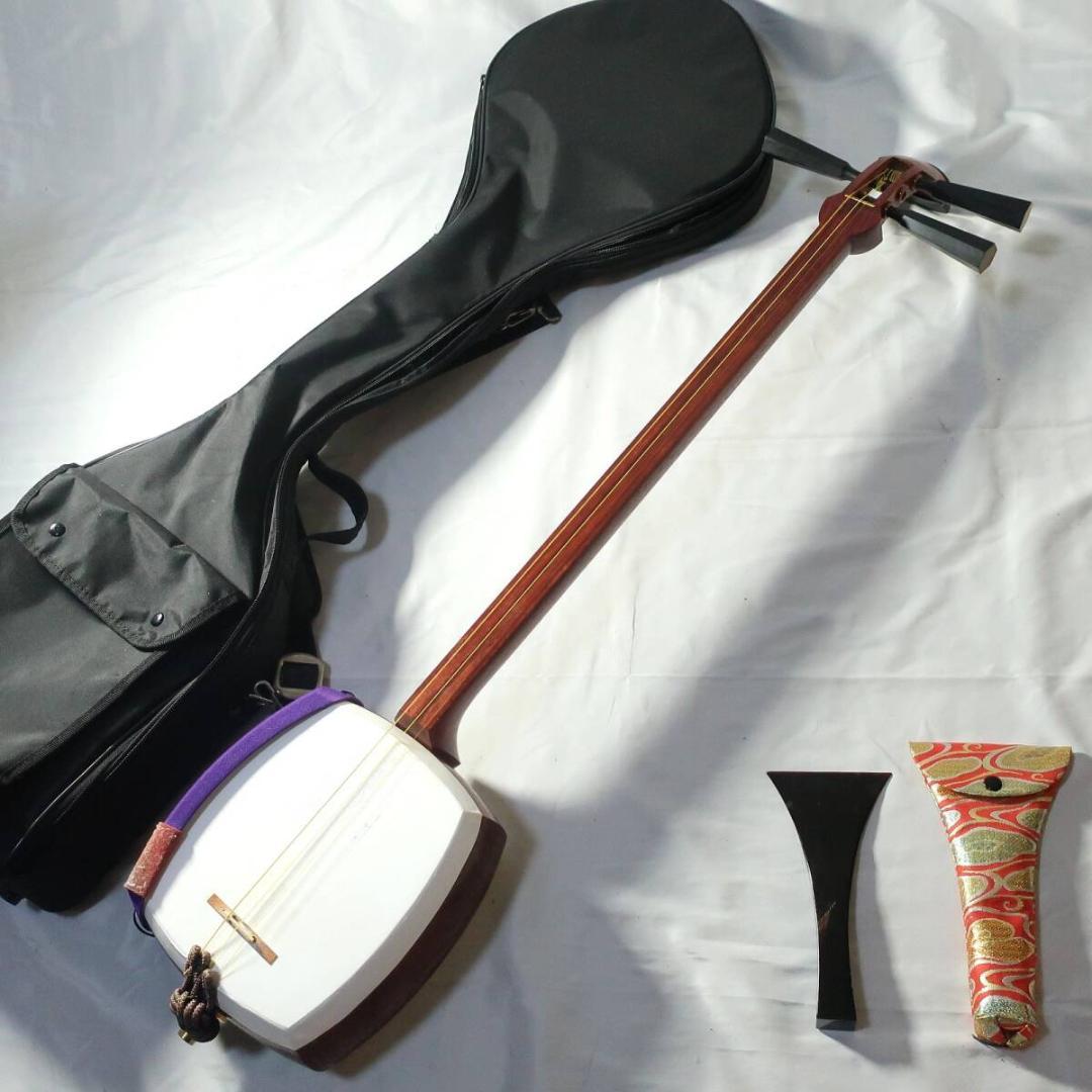 津軽三味線 鼈甲バチ ケース付属 太棹 東触り べっ甲 撥 和楽器