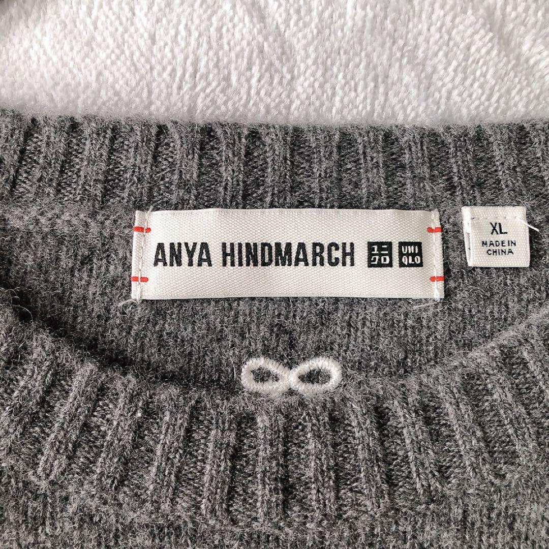 ユニクロ アニヤハインドマーチ カシミヤ100% クルーネックセーター XL