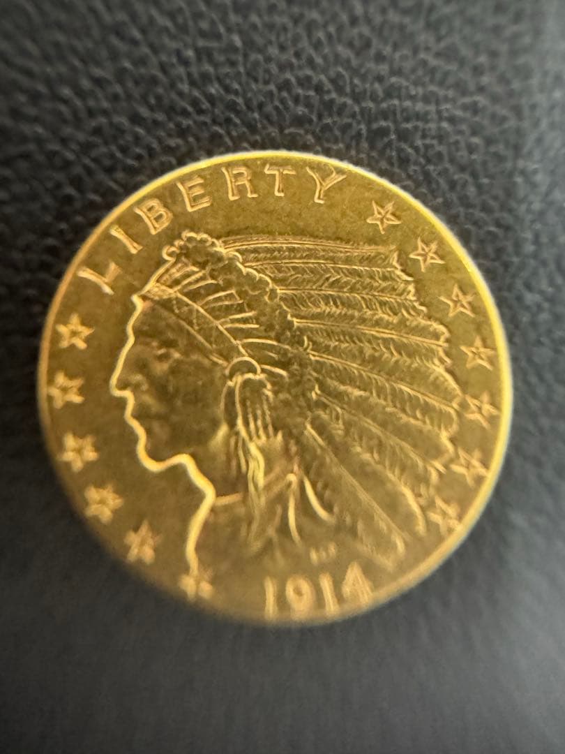 1914インディアン金貨　K21.6 2.5ドル 2 2/1