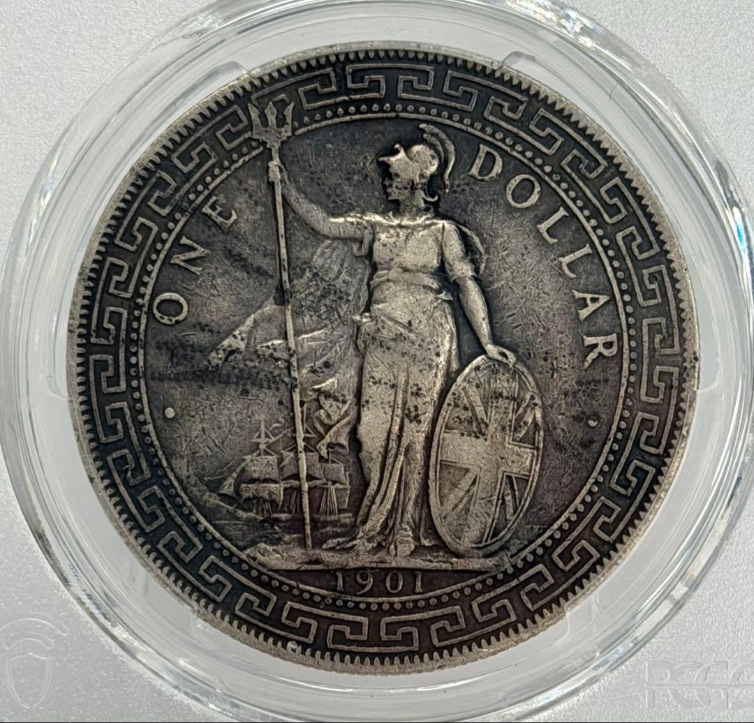 1901-Cイギリス貿易銀 ブリタニア立像大型貿易銀貨 PCGS認証 - メルカリ