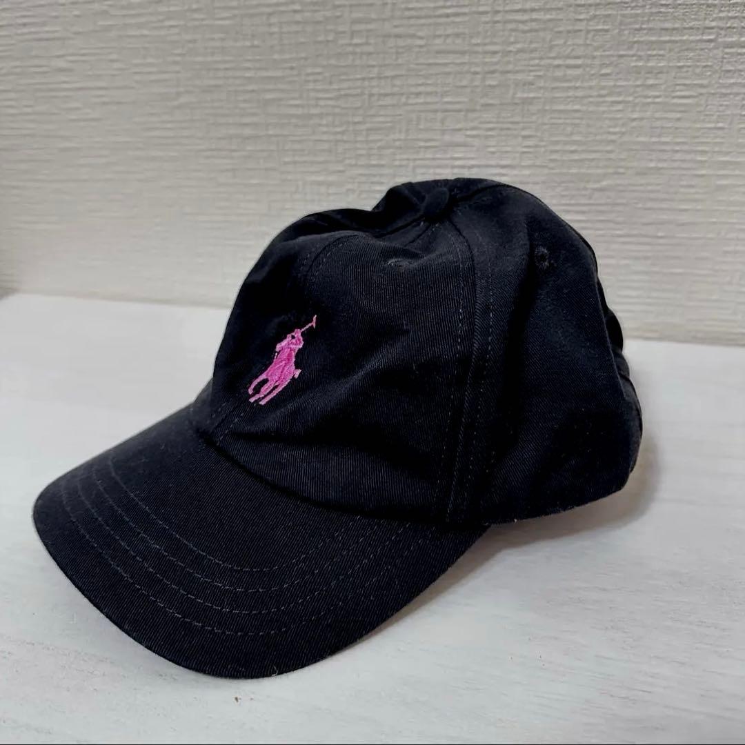 POLO RALPH LAUREN キャップ ブラック×ピンクポニー - メルカリ