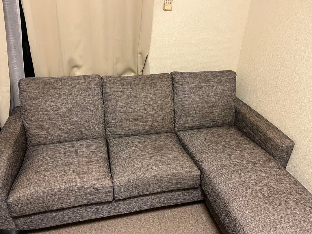 【愛媛県発送】ニトリ　布張りカウチソファ　グレー L字型。 電動カウチソファ 布張りタイプ (LB033 左カウチ DR-GY) | ニトリ