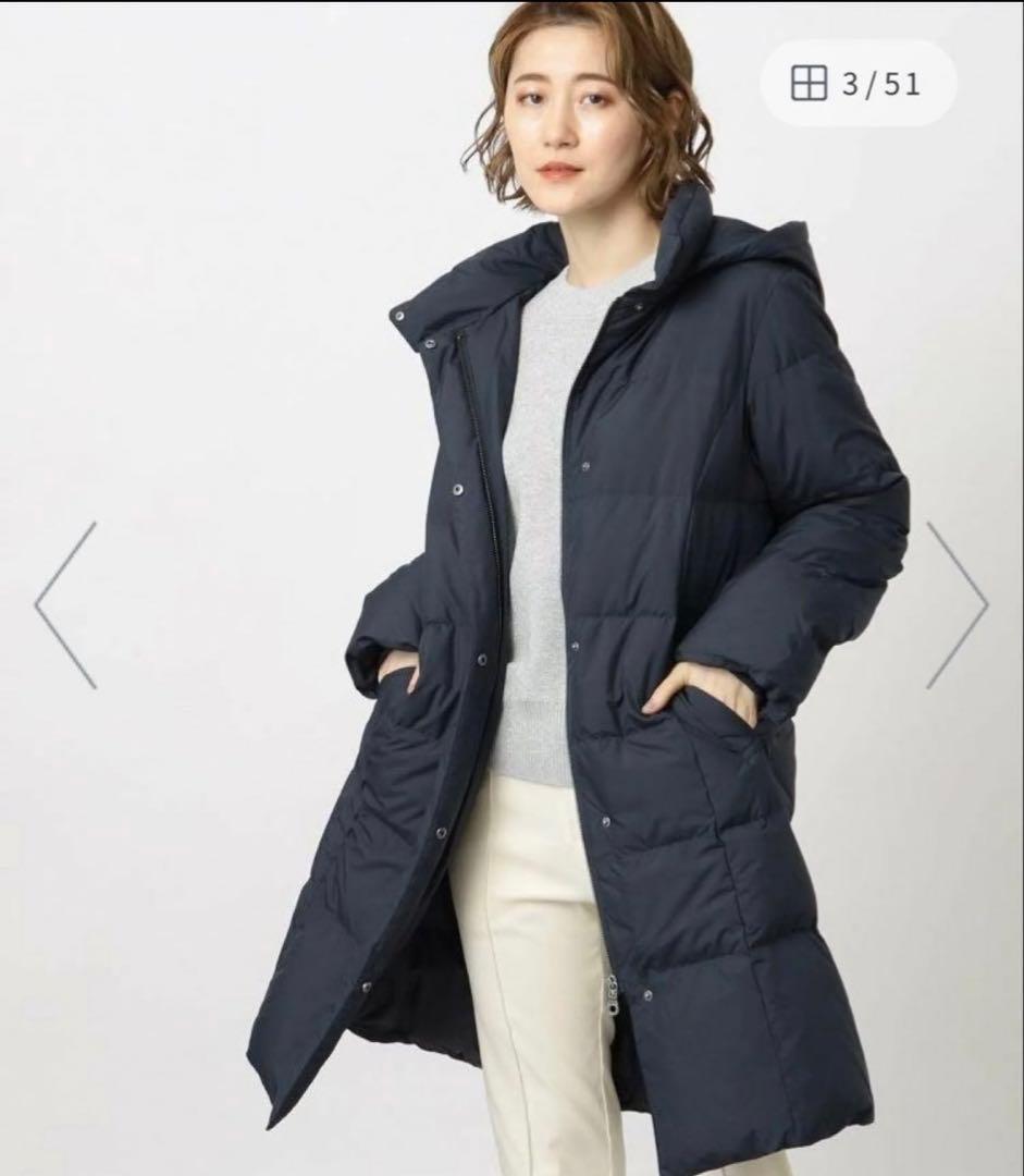 grove ダウンコート　ネイビー　Ｍ　つつまれロングダウン　フェザー　新品 grove（グローブ）｜ダウンジャケット/コート一覧 - WEAR