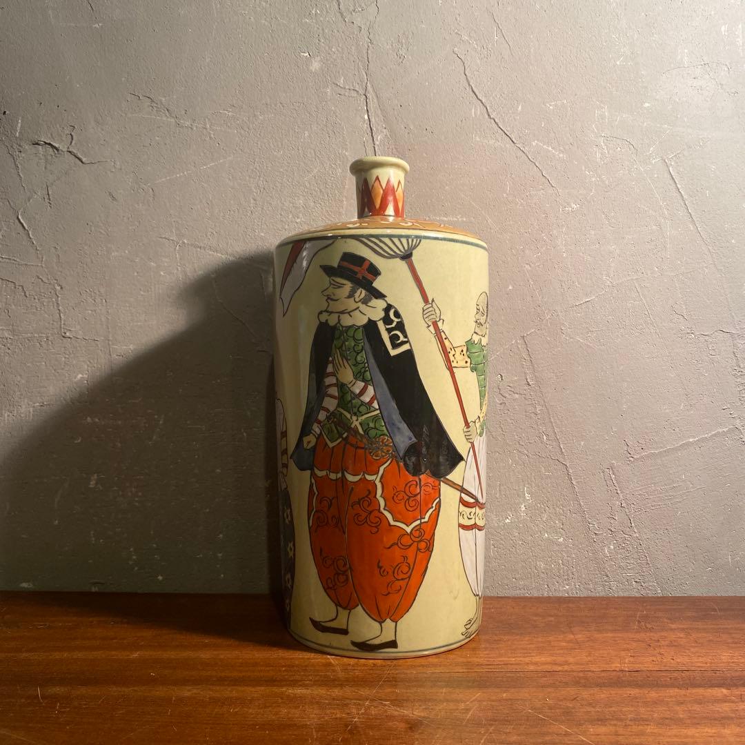 有田焼 円左エ門 南蛮人図 丸瓶 置物オブジェ 花瓶 徳利 金彩 - メルカリ