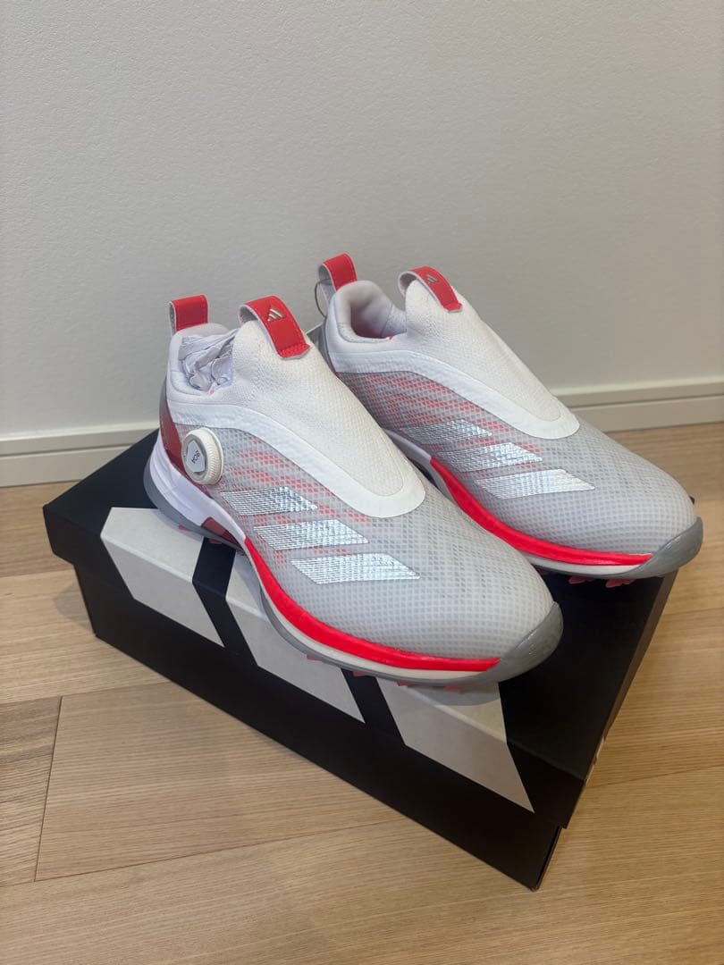 adidas ゴルフシューズ ホワイト/レッド