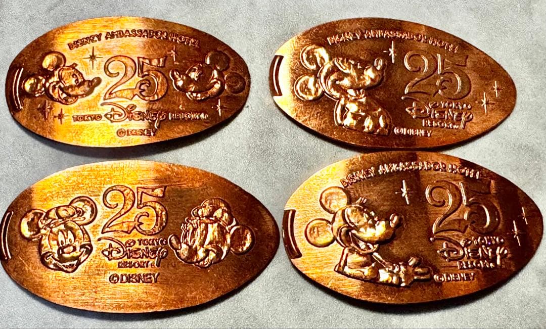 東京ディズニーリゾート 25周年記念 スーベニアメダル 4枚セット