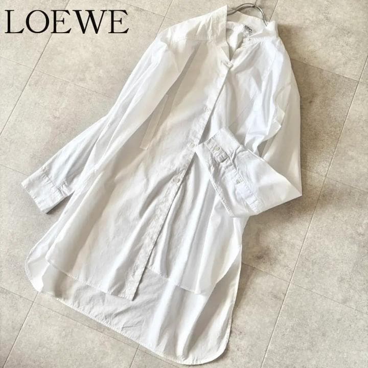 極美品✨️ロエベ ロングアシメトリーシャツ M ホワイト ジョナサンアンダーソン
