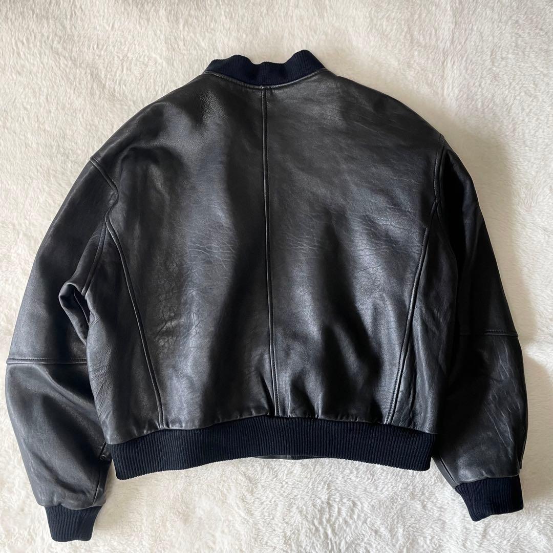 3L相当】BARISAL 羊革 裏地総柄 A-2 フライトジャケット - メルカリ