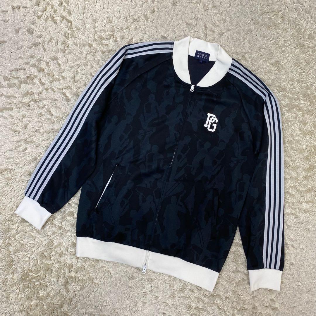 パーリーゲイツ　トラックジャケット　ゴルフウェア　総柄 5サイズ PEARLY GATES（パーリーゲイツ） ジャケットブルゾン 白 総柄地模様