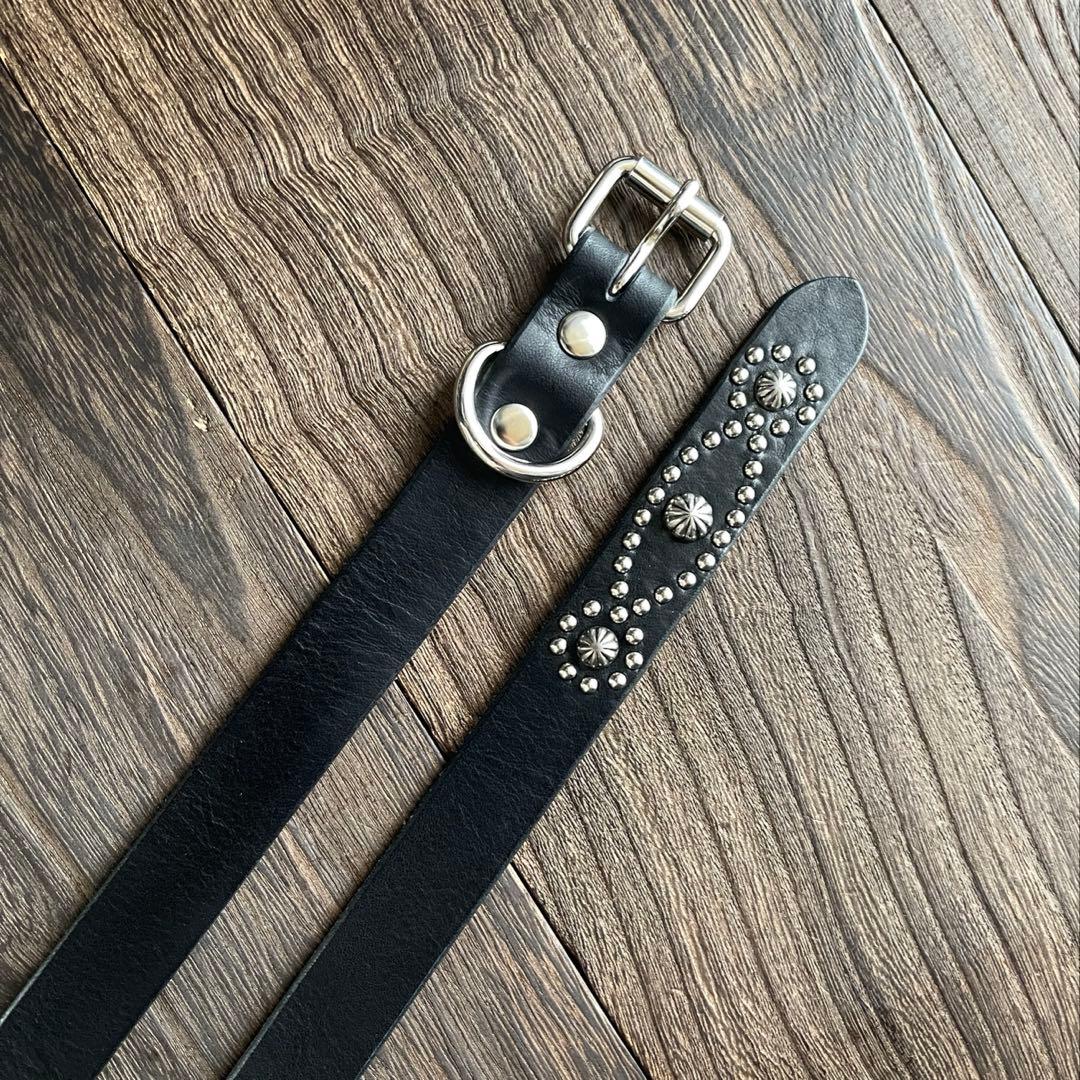 ナローロングベルト　シルバー　ミッスーリoval2 HTC CALEE スタッズナローロングベルト2.4cmシルバーミッスーリフラワーHTC CALEE