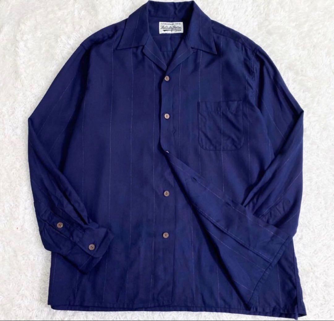 23 WACKO MARIA ワコマリア ハワイアンシャツ アロハシャツ 紺 L