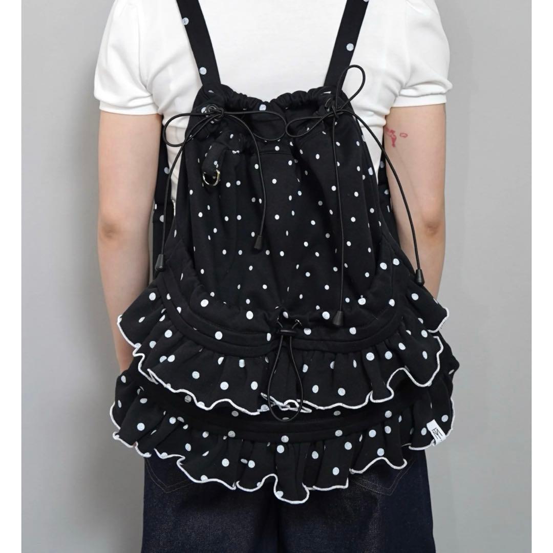 Tie.me dot frill knapsack ドット フリル ナップサック - メルカリ