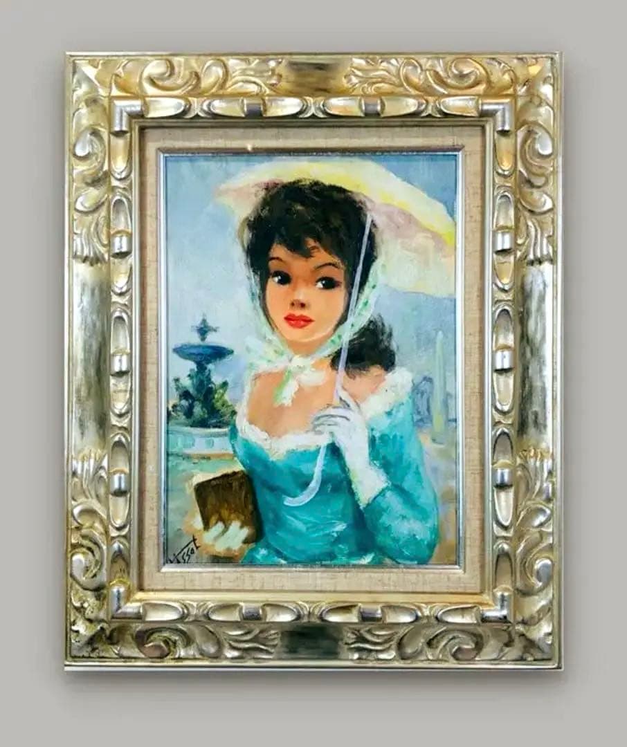 油絵 ベルナール ティソ F6 額付