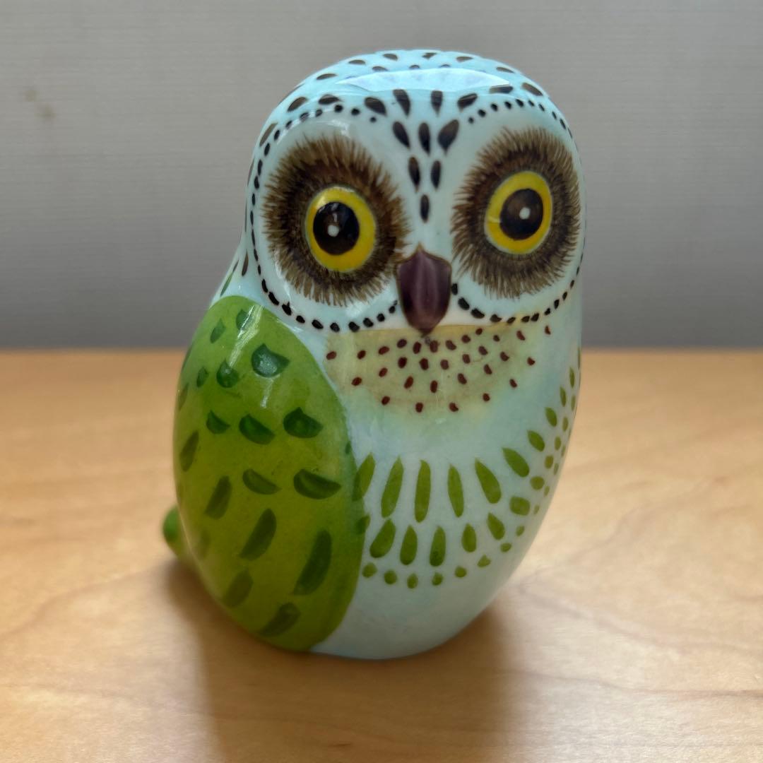 フクロウの陶器置物 九谷焼 - メルカリ