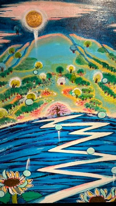 【アクリル画】 商品名 「ブルーマウンテン」　額なし　F10号　新品 AMNIBUS-日常使いできるアニメグッズの通販サイト-