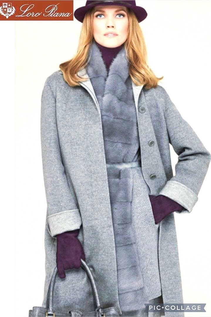 新年お値下げ！定価２２０万ロロピアーナベビーカシミアミンクファーロングジレコート