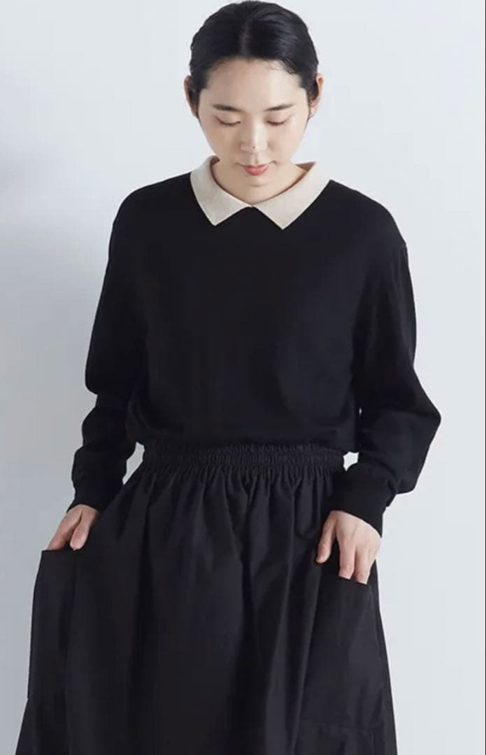 atelier naruse アトリエナルセ コットンウール衿つきニット atelier naruse アトリエナルセ コットンウール衿つきニット | CHELSEA