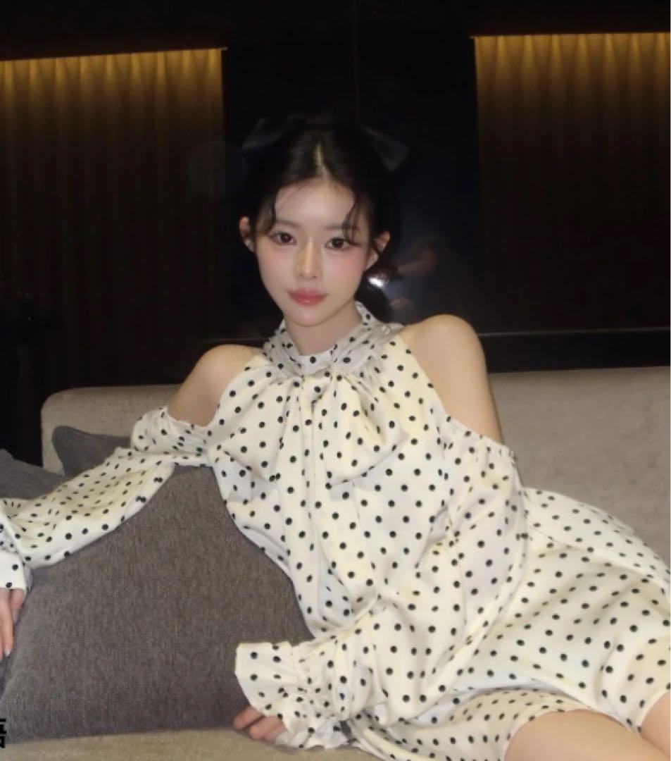 treatürself ソフィードットリボンチュニックブラウス